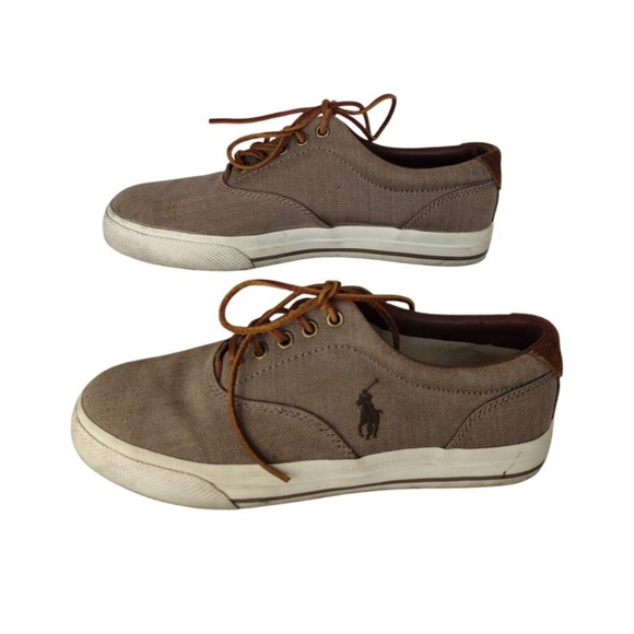 Polo Ralph Lauren Other - Polo Ralph Lauren Vaughn Chambray Herringbone Sport Brown Shoes Men 8.5D Lace Up
